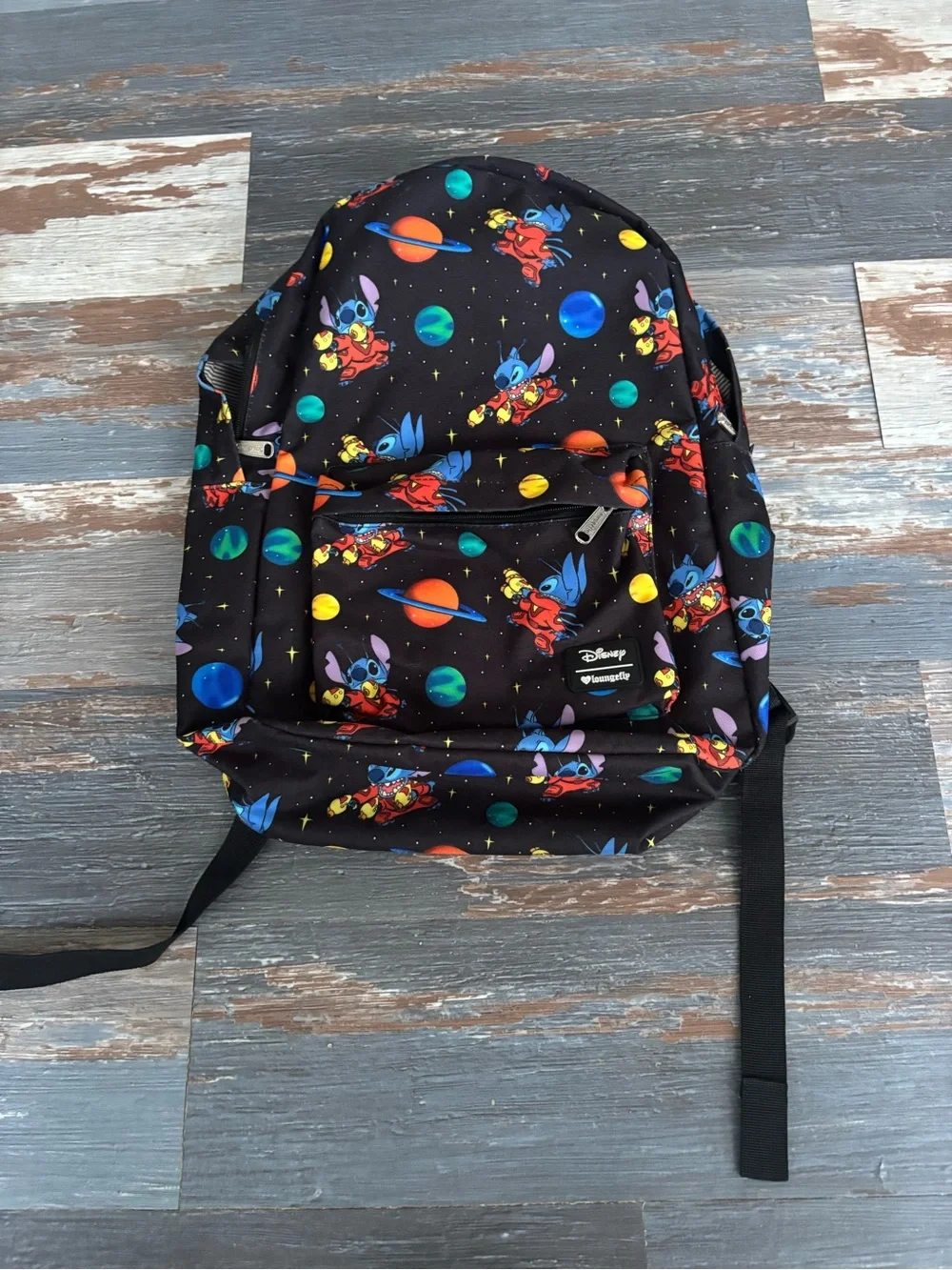Loungefly Disney Lilo and Stitch Space Allover Print Nylon Backpack Bag